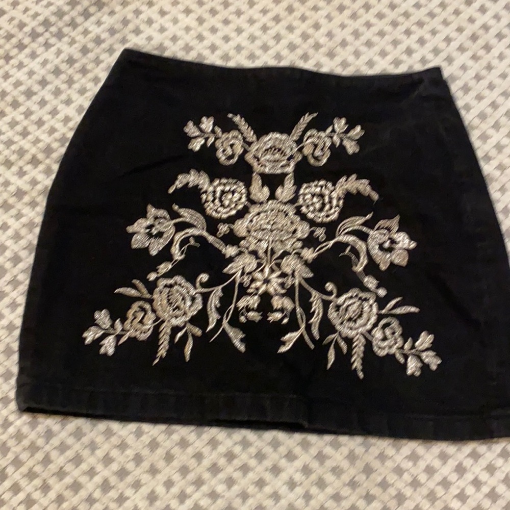 Mini denim Moto skirt